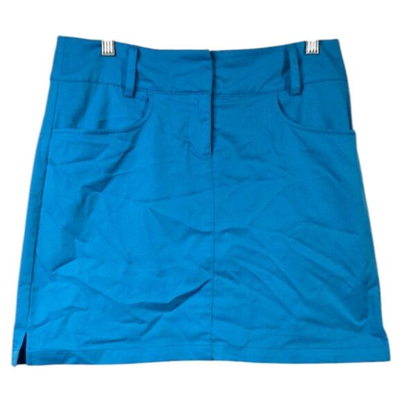 Adidas Women's Climacool Golf Tennis Skort Sporty Skirt Solar Blue Knit Short - Picture 1 of 10